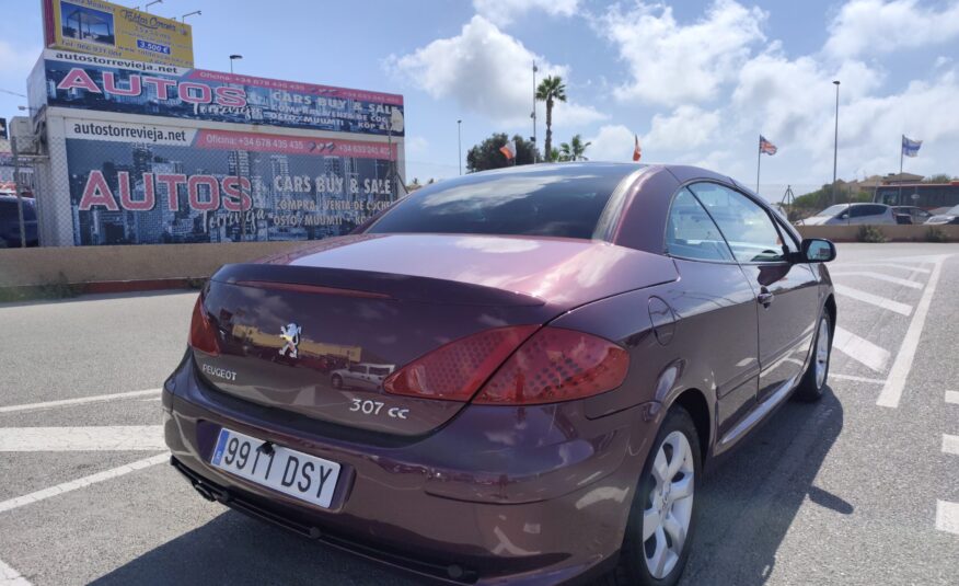 PEUGEOT 307 2.0 GASOLINA 140 CV 175.000 KM 2005 AUTOMATICO CABRIO