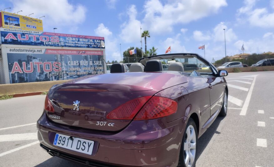 PEUGEOT 307 2.0 GASOLINA 140 CV 175.000 KM 2005 AUTOMATICO CABRIO