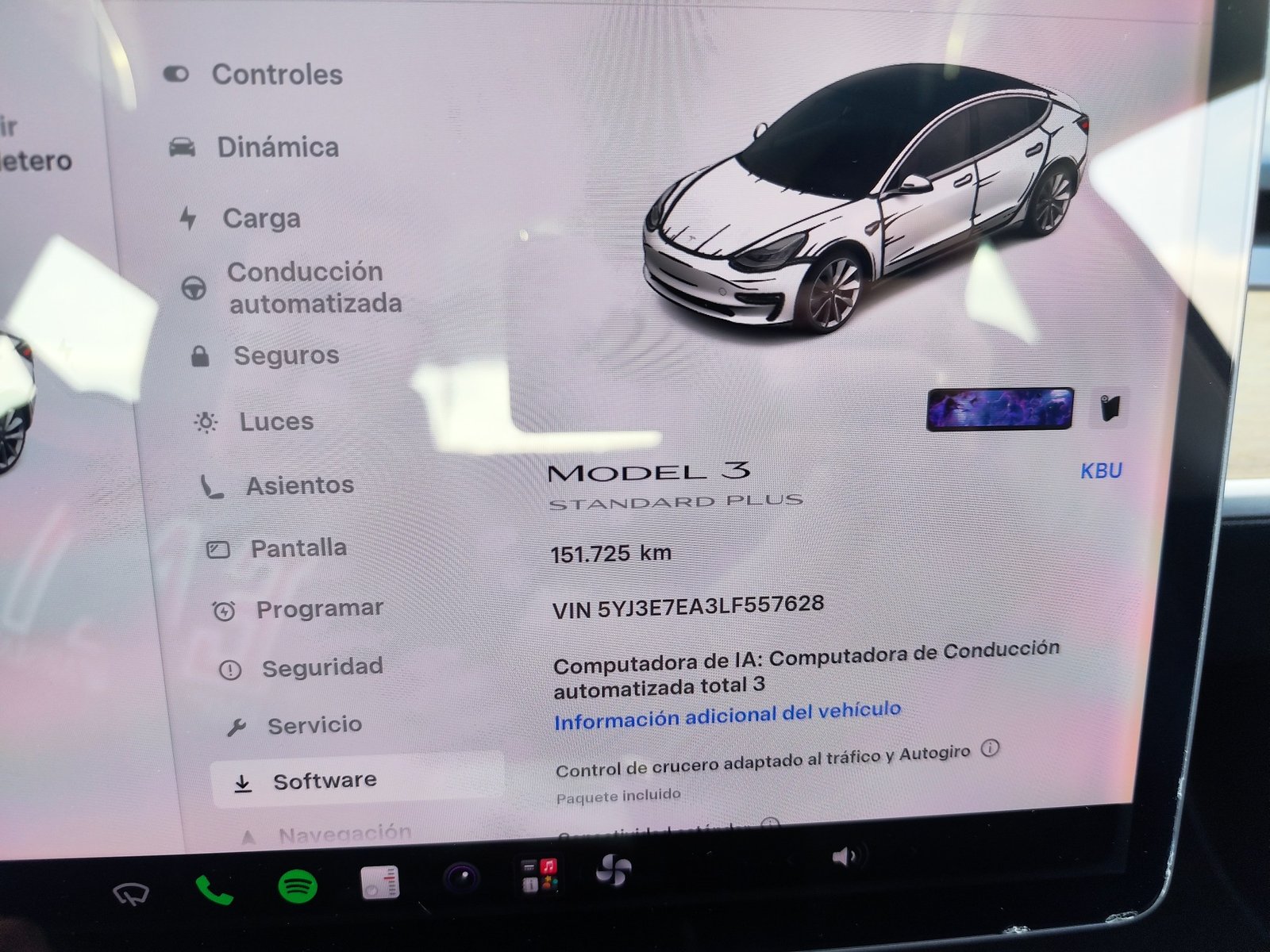 TESLA MODEL 3 STANDART PLUS 225 KW 306 CV 12/2019 151.000 KM AUTOMATICO