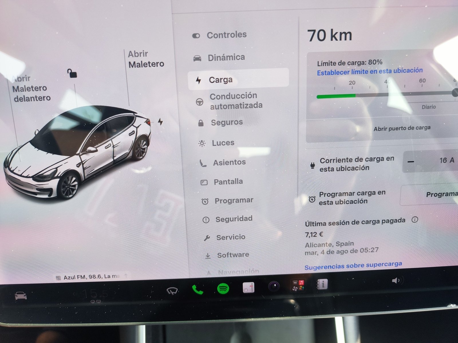 TESLA MODEL 3 STANDART PLUS 225 KW 306 CV 12/2019 151.000 KM AUTOMATICO