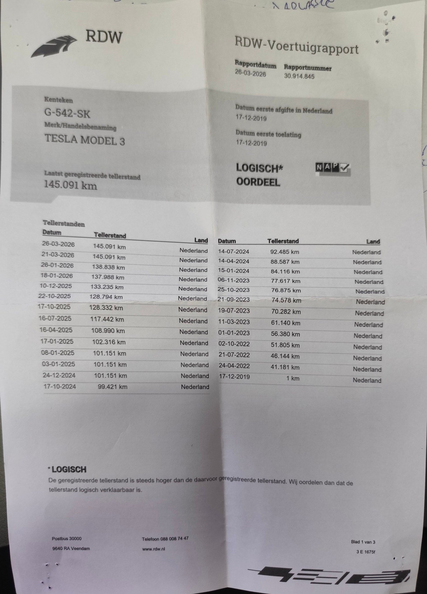 TESLA MODEL 3 STANDART PLUS 225 KW 306 CV 12/2019 151.000 KM AUTOMATICO